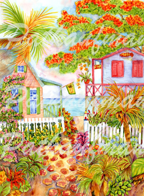 cottages and beach living paintings Life Living on the Beach