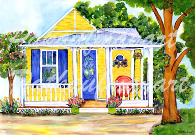 cottages and beach living paintings New Symrna