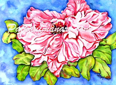 tropical gardens and flora paintings Hibiscus I