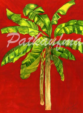 tropical gardens and flora paintings II Banana