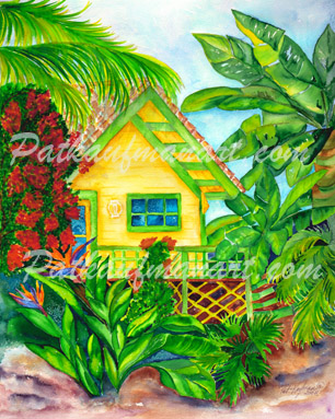 cottages and beach living paintings Cozy Cottage