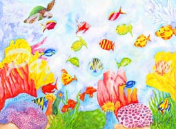 cottages and beach living paintings Sea of Wonder