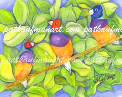 tropical art paintings originals III Sitting in a Tree web