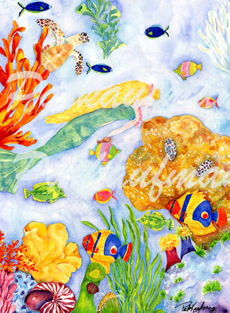 tropical wild life paintings Mermaid of the Sea III